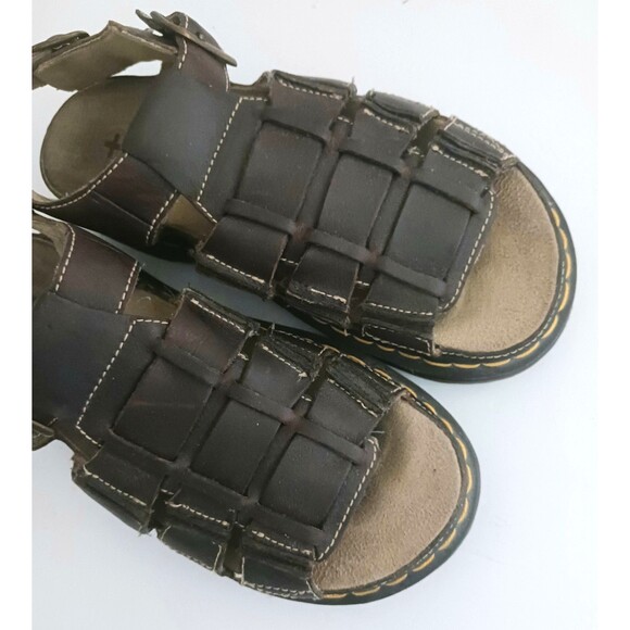 Dr Martens Vtg 00\'s Brown Leather Fishermans Sandals Mens 11M Buckle Strap main image 4